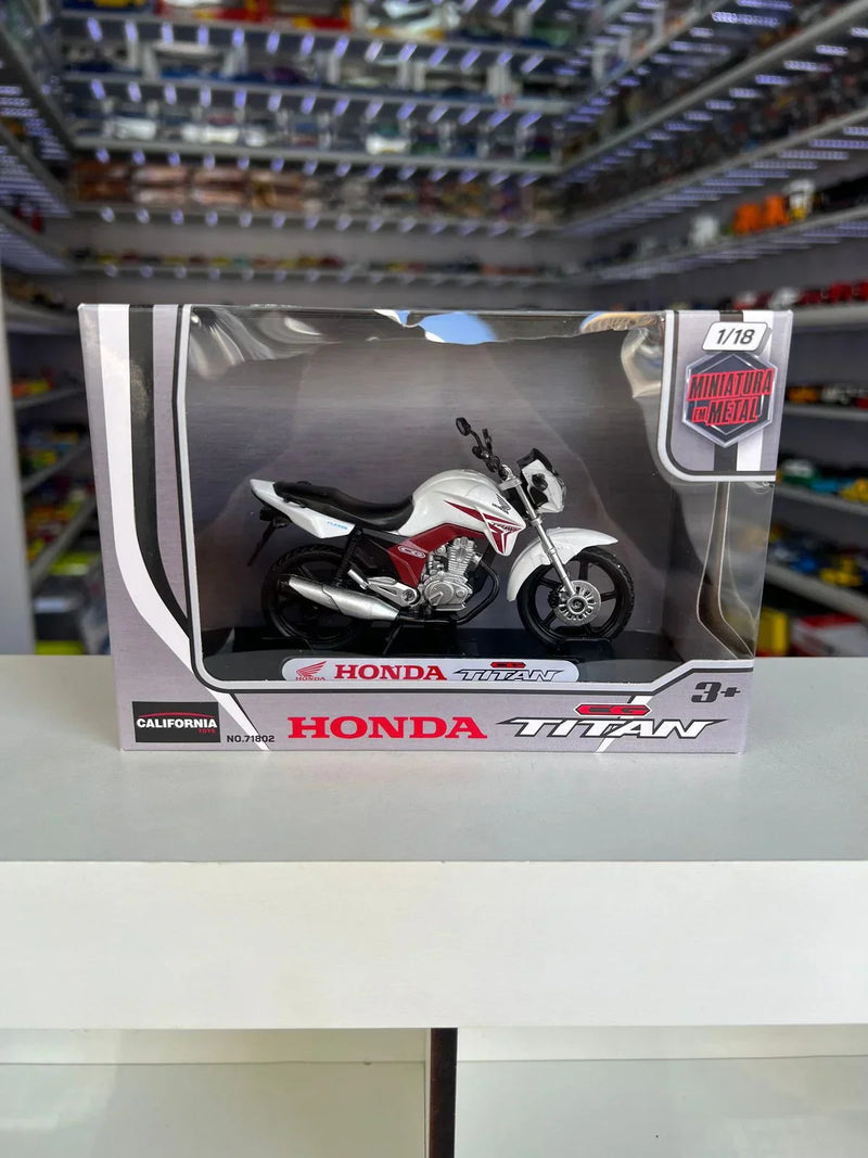 Moto Honda CG Titan 150 (2014) - Branca - 1:18 - California Toys
