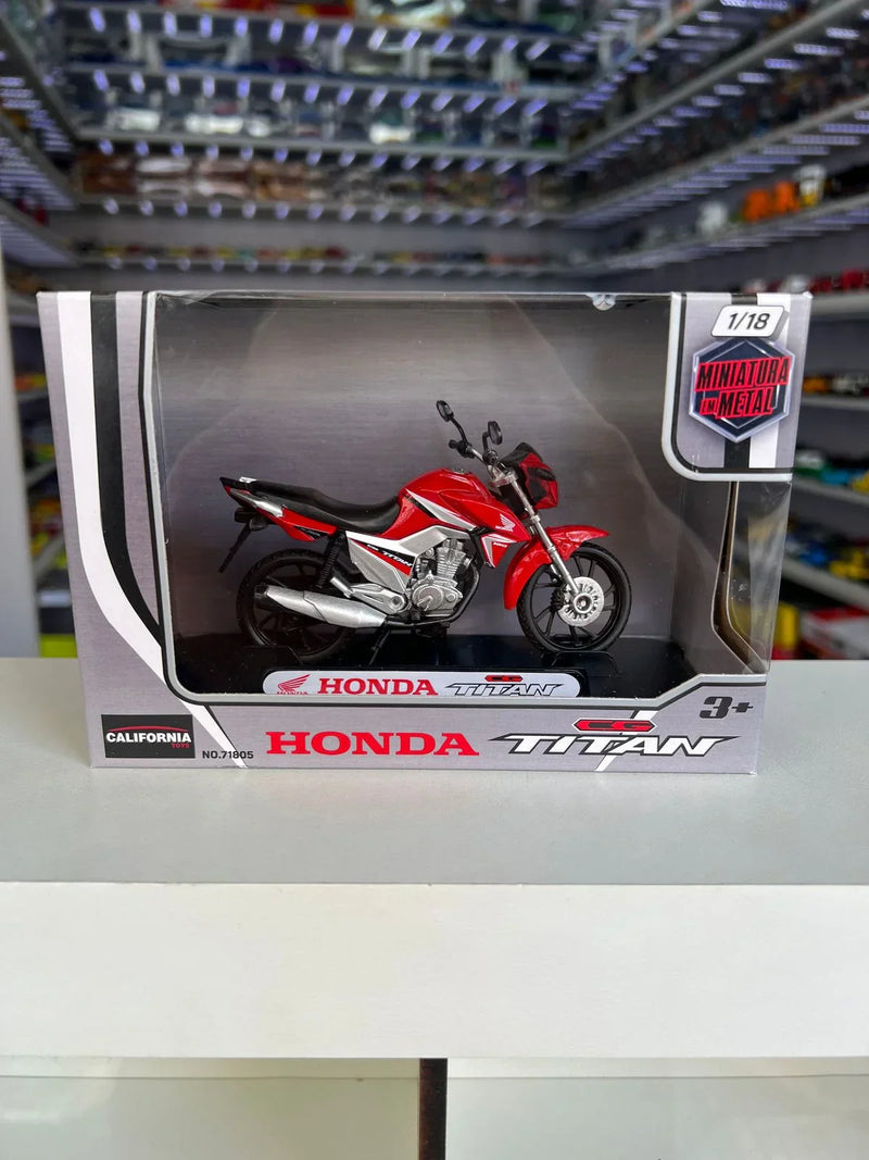 Moto Honda CG Titan 150 (2014) - Vermelho - 1:18 - California Toys