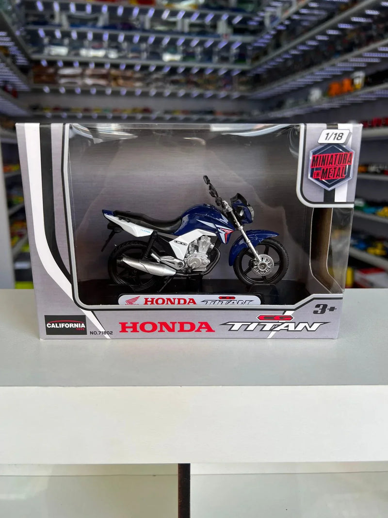 Moto Honda CG Titan 150 (2014) - Azul - 1:18 - California Toys
