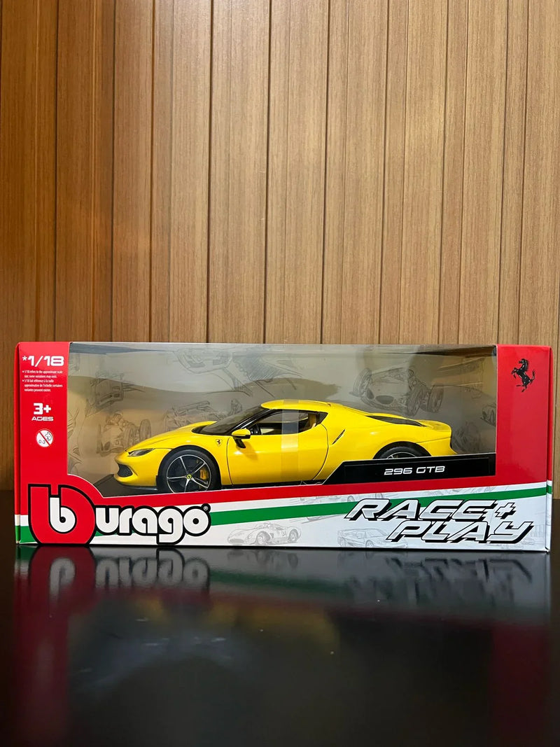 Ferrari 296 GTB 1:18 Bburago Amarelo
